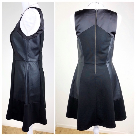 The Limited Vegan Leathr Satin Fit & Flare Dress - Picture 2 of 8